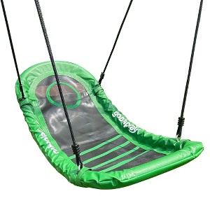 gobaplay Boat Tree Swing, 53" x 25" Outdoor Platform Saucer with Adjustable Rope, Dark Green (Swingset Frame Not Included) - 1 of 4