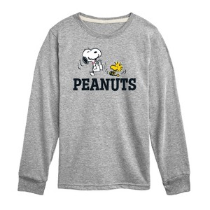 Boys' - Peanuts - Snoopy And Woodstock Long Sleeve Graphic T-Shirt - 1 of 4