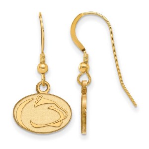 Black Bow Jewelry 14k Yellow Gold Plated Sterling Silver Penn State Nittany Lions NCAA Dangle Earrings - 1 of 3