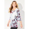 Catherines Women's Plus Size V-Neck Placement Print Top - 4 of 4