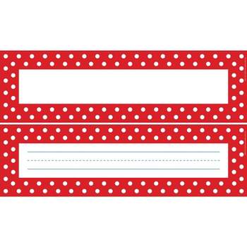 Barker Creek Double-Sided Red & White Dot Name Plates & Bulletin Board Signs LL1429