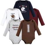 Hudson Baby Infant Boy Cotton Long-Sleeve Bodysuits, Football Buddy
