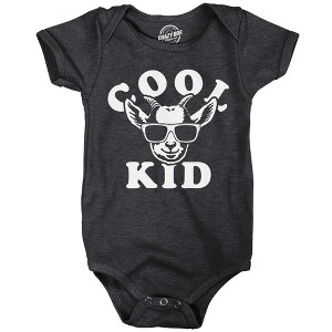 Cool Kid Goat Baby Bodysuit Funny Sarcastic Animal Graphic Novelty Jumper For Infants - Crazy Dog Baby Bodysuit for Animal Lovers - 1 of 4