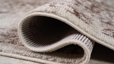 Light Blue/Ivory Reversible Synthetic Area Rug 4' x 6'