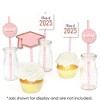 Big Dot of Happiness Rose Gold Grad - Paper Straw Decor - 2025 Graduation Party Striped Decorative Straws - Set of 24 - 4 of 4