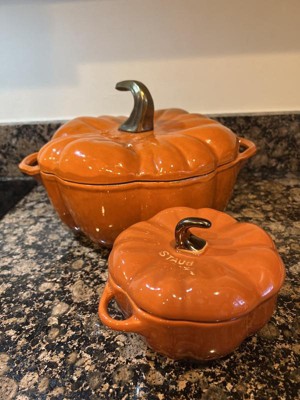  STAUB Ceramic 0.75-qt Petite Ceramic Pumpkin, Oven & Stove Safe  up to 572°F, Pumpkin Dish, Ceramic Baking Dish, Candy Dish, Matte Black:  Home & Kitchen