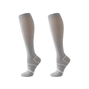 Anna-Kaci Women's Knee High Compression Socks with Arch Support and Stretch Fit for Running and Recovery 2-Pack - 1 of 3