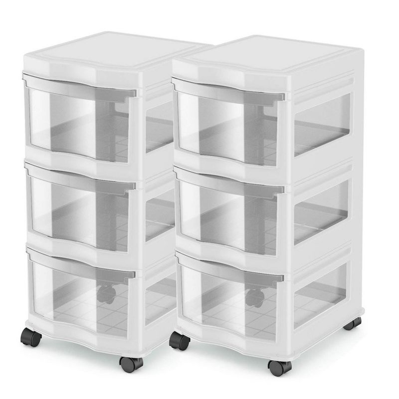 Life Story Classic 3 Shelf Standing Plastic Home Storage Organizer and Drawers with Wheels for Closet, Dorm, or Office, 1 of 7