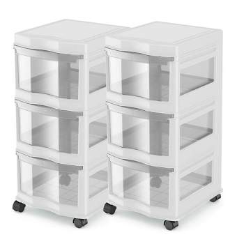 Life Story Classic 3 Shelf Standing Plastic Home Storage Organizer and Drawers with Wheels for Closet, Dorm, or Office