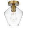 Elegant Lighting Gene 8 Inch Flush Mount Clear Shade in Satin Gold - 3 of 4