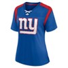 NFL New York Giants Women's Short Sleeve Lace Up V-Neck Fashion Jersey - 2 of 3