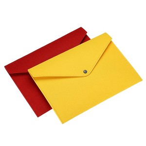 Unique Bargains Felt Envelope Office Business Travel Storage File Bags 2 Pcs - 1 of 4