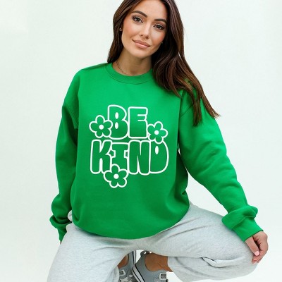 Simply Sage Market Women's Graphic Sweatshirt Retro Be Kind Flowers
