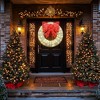 Hooseng Pre-Lit Christmas Lighted Wreath Display Decor, 35" Xmas Wreath with Bow and 90 LED Lights, Holiday Festival Vacation Decoration - 2 of 4