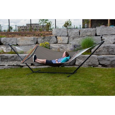 Vivere Sienna Textilene Double Poolside Hammock with Hardwood Spreaders