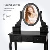 Costway Vanity Table Makeup Table Cushioned Mirror 5 Drawers Black - image 2 of 4