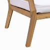 Sunnydaze Bodie Acacia Wood Patio Conversation Set with Loveseat, Armchairs, and Table - 4pc - Natural/Bone White - 4 of 4