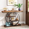Gulches Industrial 4-Tier Console Table, Circle Metal Frame, Rustic Brown, 41.3", Sofa/Entryway Accent Table with Storage - 3 of 4