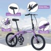 Aukfa 20-Inch 7-Speed Lightweight Aluminum Frame Dual Disc Brake Foldable City Bike, Commuter Bike - 3 of 4