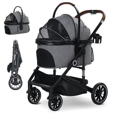 Kinder King 3-in-1 Pet Stroller for Dog, Folding Cat and Dog Stroller with Detachable Cradle
