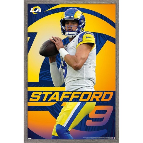 Matthew Stafford 9 Los Angeles Rams player football retro poster