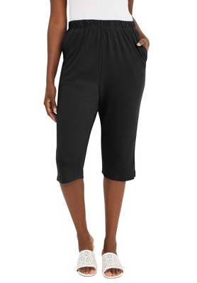 Jessica London Women's Plus Size Soft Ease Capri - 18/20, Black : Target