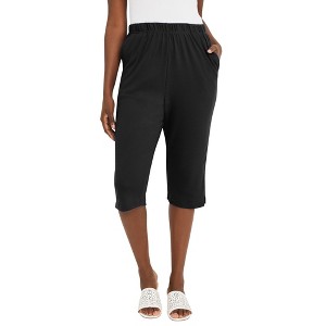 Jessica London Women's Plus Size Soft Ease Capri - 1 of 4