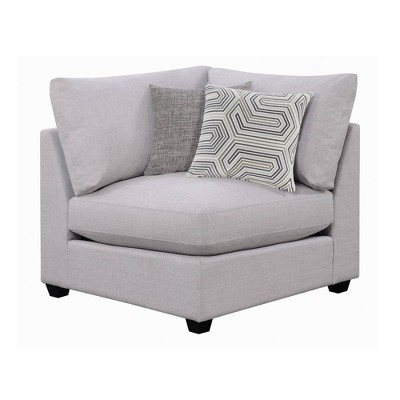 Corner Chair with Cushioned Seating and Tapered Legs Gray - Benzara