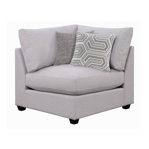 Corner Chair with Cushioned Seating and Tapered Legs Gray Benzara