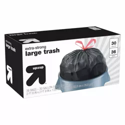 Extra Strong 30 Gal Black Trash Bag 40 Count Glad Large Quick-Tie Trash Bags 