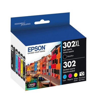 Epson 302XL 5pk Combo Ink Cartridges - Black Photo Black Cyan Magenta Yellow (T302XL-BCS)_2