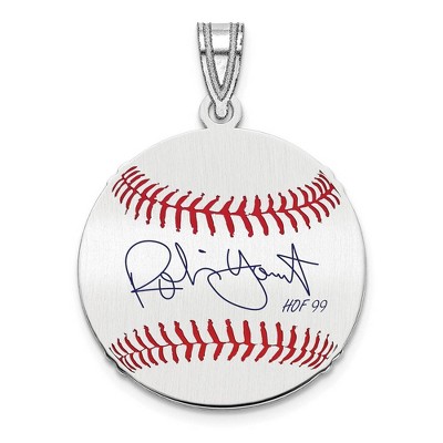 Black Bow Jewelry Sterling Silver Robin Yount Signature SM Enamel Baseball Pendant