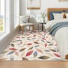 Contemporary Area Rug 8×10 Modern Floral Washable Living Room Rugs with Non Slip Backing Foldable Low Pile Soft Botanical Accent Throw Carpet - 2 of 4