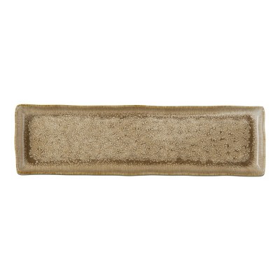tagltd Brown Reactive Glaze Stoneware Snack Serving Platter, 14L inches, Dishwasher Safe