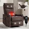 TIRAMISUBEST 3-Mode Fabric Heated Massage Manual Recliner Swivel Rocker Reclines Up to 155 Degrees and Features 8 Vibration Nodes - 3 of 4