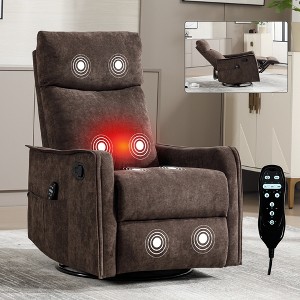 KWPZQEB Modern Recliner Chair with Massage and Heat, Fabric Recliner Chair Single Sofa Recliner Club Chair Nursery Chair Home Theater Seating - 1 of 4