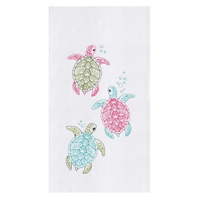 C&F Home Rainbow Turtle Embroidered Cotton Flour Sack Kitchen Towel Dishtowel