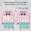 Big Dot of Happiness Two Cool - Girl - Pastel 2nd Birthday Party Game Pickle Cards - Pull Tabs 3-in-a-Row - Set of 12 - 3 of 4