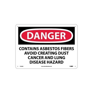 National Marker Danger Contains Asbestos Fibers Avoid. . . 10X14 .040 Aluminum D182AB - 1 of 1