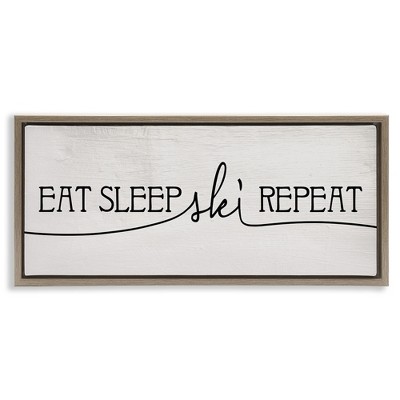 Stupell Industries Eat Sleep Ski Repeat Phrase, 31" x 14"