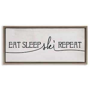 Stupell Industries Eat Sleep Ski Repeat Phrase, 31" x 14" - 1 of 4