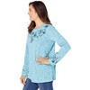 Woman Within Plus Size Floral Embroidered Sweatshirt Tee - 4 of 4