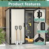Aoxun 5x3 FT Outdoor Resin Storage Shed with Floor & Lockable Door – Plastic Shed for Bike, Tools, Trash Bin, Lawn & Garden – Beige - 4 of 4
