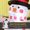 Whisen 5FT Christmas Inflatables Outdoor Decorations Santa and Penguin Standing in Sock with Candy Cane Gift Box - Red - 3 of 4