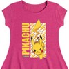Girls' - Pokémon - Pikachu Lightning Bolts Fit & Flair Cap Sleeve Dress - 2 of 3
