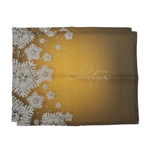 Unique Bargains Christmas Place Mats Linen Yellow White 13"x17.7" 2 Pcs - 1 of 4