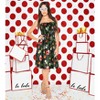 LA LEELA Women's Casual Beach A line Slit Smocked Mini Dress Tube Top Evening Short Strapless Christmas Tree Dress for Women One Size Black - 4 of 4
