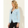 Allegra K Women's Regular Fit Casual Lapel Long Sleeve Denim Pockets Blazer - 3 of 4