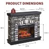 SinCiDo Farmhouse Fireplace TV Stand,w/ 42"Mantelpieces&23"Free Standing Electric Fireplace Heaters,w/ Remote Control&Adjustable 3D Flame - 3 of 4