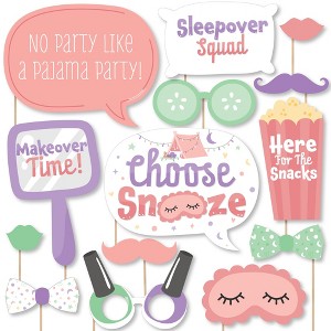 Big Dot of Happiness Pajama Slumber Party - Girls Sleepover Birthday Party Photo Booth Props Kit - 20 Count - 1 of 4